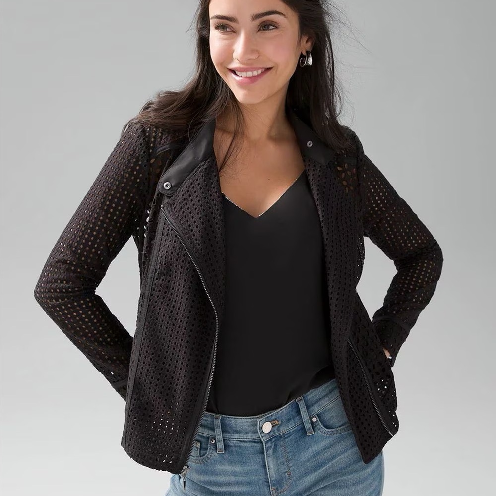 NWT White House Black Market eyelet motojacket